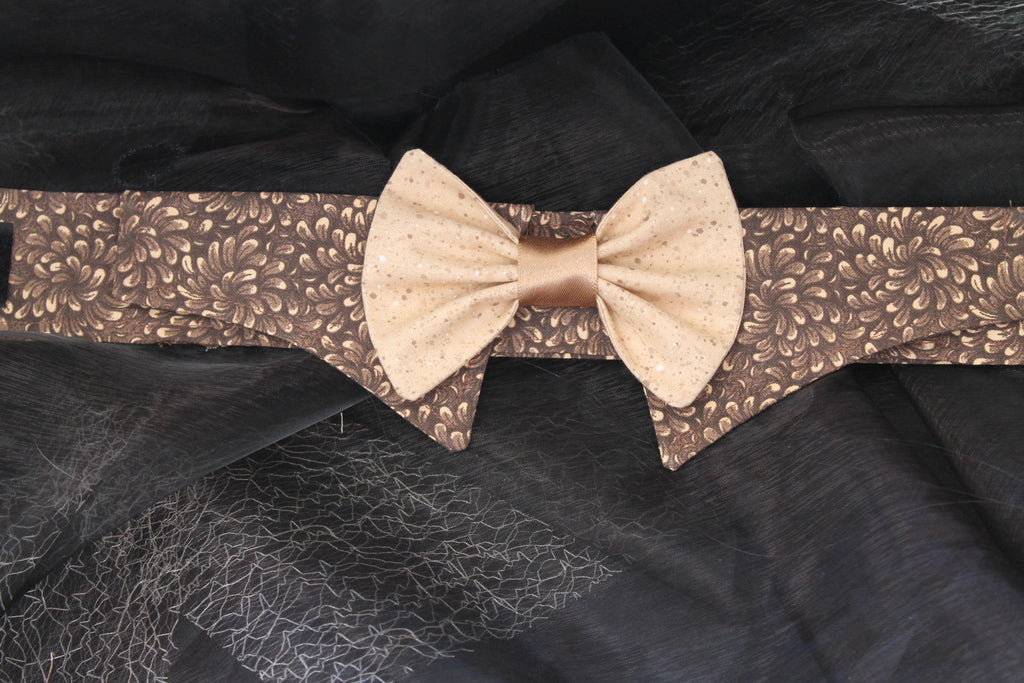 Mocca Love - Dog Shirt Collar and Bow Tie
